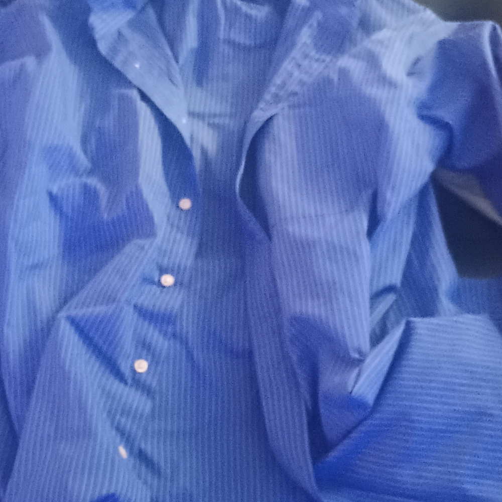 Stafford Men's Blue Pinstripe Dress Shirt
